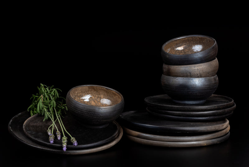 Vajilla Artesanal de Barro "Lavanda Provenza"