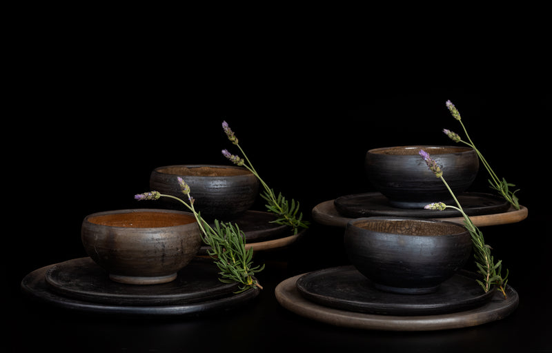 Vajilla Artesanal de Barro "Lavanda Provenza"